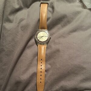 Swatch Tan and Silver Women's Watch